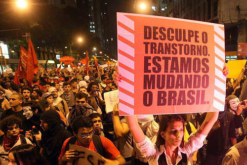 Passeata 13 de junho: desculpe o transtorno, estamos mudando o Brasil